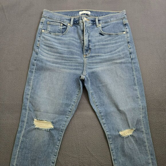 LOFT Women 12/31P High Rise Light Wash Distressed Skinny Jeans - Picture 3 of 13